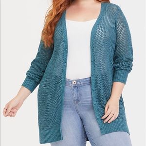 Blue knit cardigan Torrid size 0